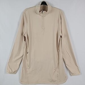 NEW FITH Women’s Motion High Neck Quarter-Zip Top Beige Sz XL NWT